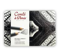 Conté a Paris 750404 - Lápices de grafito de calidad artística para dibujo plano y alto contraste, escritura y boceto, juego de 12 lápices de grafito