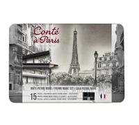 Conté à Paris 750410 Estuche Pierre Noire en caja metálica - 7 ceras Pierre Noir & 6 ceras Carré en negro con accesorios