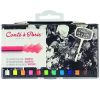 Conté à Paris - Set de 12 carrés multicolor, caja de plástico