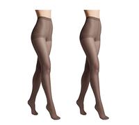 Conte elegant Pack de 2 pantis de mujer resistentes semimate - pantis de mujer finos con bragas marcadas - liso SOLO 20 color Grafito tamaño 6