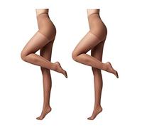 Conte elegant Pack de 2 pantis moldeadores de mujer - ACTIVE 40 DEN - estimula la circulación sanguínea, pantis moldeadores, pantis finos de mujer - color marrón talla 5