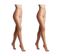 Conte elegant Paquete de 2 pantis de mujer duraderos semimate - pantis de mujer finos con bragas marcadas - color liso SOLO 40beige talla 3