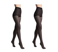 Conte elegant Paquete de 2 pantis de mujer duraderos semimate - pantis de mujer finos con bragas marcadas - color liso SOLO 40Negro Talla 3