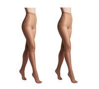Conte elegant Paquete de 2 pantis de mujer duraderos semimate - pantis de mujer finos con bragas marcadas - color liso SOLO 40marrón talla 5