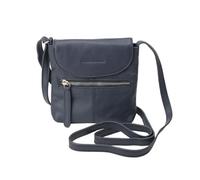 Conte Massimo - Bolso bandolera para hombre, de piel auténtica, pequeño, Azul 1004