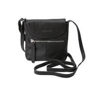 Conte Massimo - Bolso bandolera para hombre, de piel auténtica, pequeño, Negro Black Black Black 1004