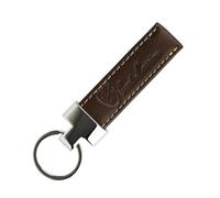 Conte Massimo Llavero de Piel Auténtica para Hombre, Elegante Lengüeta con Costuras Vistas y Anillo de Acero, Idea de Regalo para Coche y Casa, con Caja