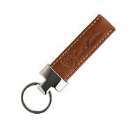 Conte Massimo Llavero de Piel Auténtica para Hombre, Elegante Lengüeta con Costuras Vistas y Anillo de Acero, Idea de Regalo para Coche y Casa, con Caja