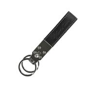 Conte Massimo Llavero de Piel Auténtica para Hombre, Elegante Lengüeta con Costuras Vistas y Doble Anillo de Acero, Idea de Regalo para Coche y Casa, con Caja