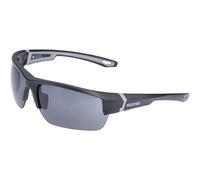 CONTEC Gafas de ciclismo Glow, media montura con 3 lentes intercambiables (gris oscuro, naranja, transparente), mecanismo de cambio magnético, 100% protección UV, MTB, trekking, negro mate, 1 unidad