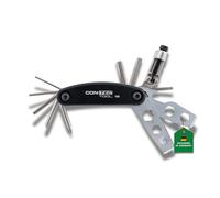 CONTEC Multiherramienta 15, 15 en 1, multifunción, juego de reparación, minitool, multiusos, hexágono interior, destornillador, ligero, negro