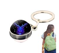 Contellation Key Cadenas, llaveros Horoscope, Accesorio para mochila constelación de, Glowing in the Dark Decorative Candant Auto Ornament for Key Backpack Decor, Capricornio, riferimento