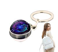 Contellation Key Cadenas, llaveros Horoscope, Accesorio para mochila constelación de, Glowing in the Dark Decorative Candant Auto Ornament for Key Backpack Decor, Peces, riferimento alla