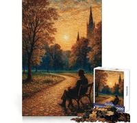 Contemplación en un Banco del Parque al Atardecer 1000 Piezas Rompecabezas para Adultos Regalo Juego Mental Juguete para Compartir Momentos Especiales Corte preciso Sorpresa de cumpleaños (38x26cm)