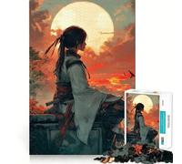 Contemplación samurái al Atardecer, Rompecabezas de 1000 Piezas para Adultos, Juguete Inteligente para el hogar, Corte Suave, Sorpresa navideña (50x75cm)