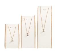 Contemporáneo 3 piezas de madera resistente para collares, soportes curvados para elegante organización de presentación de joyas, estante de exhibición de encimera