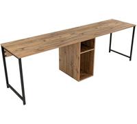 Contemporary and Practical Study Desk, Atlantic Pine, Black, 240 x 74 x 60 | 100% Melamine Coated Particle Board| Perfect for Modern Home Office & Study Spaces, Elegant and Functional Design