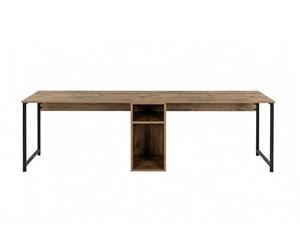 Contemporary and Practical Study Desk, Atlantic Pine, Black, 240 x 74 x 60 | 100% Melamine Coated Particle Board| Perfect for Modern Home Office & Study Spaces, Elegant and Functional Design