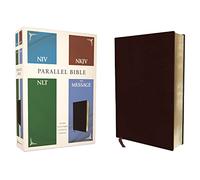 Contemporary Comparative Side-By-Side Bible: New International Version, New Living Translation, New King James Version, the Message, Burgundy, Bonded Leather