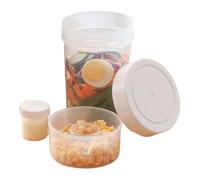 Contenant À Salade Pour Déjeuner | 750ml Boîte Portable À Séparation Sec-Humide Avec Couvercle,Article 3,94x3,54x5,71Arbre En Pierre | Pour Le Salon L Étagère Les Bureaux Le Bureau La Maison Intérieur