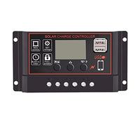 Contencinty Controlador de carga solar de 100 A, controlador de panel solar, 12 V, 24 V, pantalla LCD, regulador de batería de panel solar con puerto USB