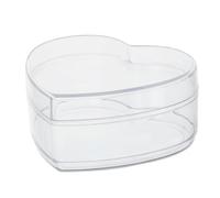Contenedor acrílico redondo con forma de corazón, organizador de caja de acrílico transparente con tapa, cajas de almacenamiento redondas para caramelos, píldoras, uñas, contenedores acrílicos de