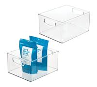 Contenedor apilable de pl stico para despensa InterDesign iDesign - Contenedor organizador con asas para armarios o refrigerador - Juego de 2 - T
