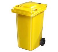 Contenedor Basura Comercial Gran Capacidad Con Tapa Ideal Comunidades Calles Fábricas Obras Construcción Robusto Duradero(Yellow,32 Gallon)