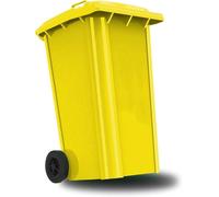 Contenedor Basura Comercial Grande Ruedas Exteriores Patios Cocinas Entretenimiento Aire Libre Almacenamiento Carretera(Yellow,120L)