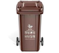Contenedor Basura Exterior Con Ruedas Reforzado Más Ancho Gran Resistencia Desgaste Robusto Firme Se Puede Empujar Tirar Facilitar Su Desplazamiento(Brown,120L)