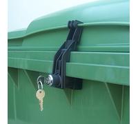 Contenedor cierre, 1100 L para Otto, Cesto Cubo Basura Grande con Tapa Plana, GS