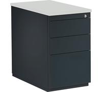 Contenedor con cajones mauser, H x P 720 x 800 mm, 2 cajones para material, 1 archivador colgante