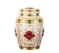 Contenedor conmemorativo para mascotas, recipiente para cenizas de té, caja de ataúd, cenizas humanas, cremación, animales, funeraria, decoración del hogar (rojo)