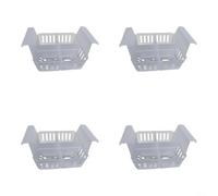 Contenedor cuadrado de plástico de 10 cm, maceta transparente, cesta de plantación de 4 agujeros, para frutas, verduras, plantas, suculentas, para interiores y exteriores