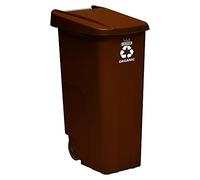 Contenedor Con Tapa Y Ruedas Plástico Wellhome Reciclo 110l 42x57x88cm