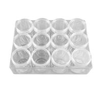 Contenedor de 12 Rejillas Transparentes para Pastillas, Contenedor de Cápsulas de Plástico, Caja Redonda Separada con Tapas de Rosca para Botones, Cuentas, Joyería, Mini Juguetes