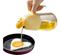 Contenedor de aceite para cocinar, botella dispensadora de aceite de oliva 2 en 1, botella de aceite de oso a prueba de fugas, mango portátil de 590 ml, bonito dispensador de aceite para aceite de