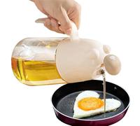Contenedor de aceite para cocinar, botella dispensadora de aceite de oliva 2 en 1, botella de aceite de oso a prueba de fugas, mango portátil de 590 ml, bonito dispensador de aceite para aceite de