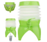 Contenedor de Agua con Grifo dispensador de Bebidas Plegable de 3, 5 l Jarra de Agua portátil para Acampar con Base Estable y asa para el hogar y al Aire Libre.