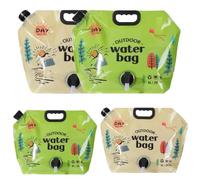 Contenedor de Agua de 8 litros con Grifo, Bolsa de Agua portátil sin BPA, Bolsa de Agua Multifuncional para Acampar al Aire Libre, Senderismo, Suministros de Picnic, almacenamie Light Yellow 2 Piezas