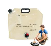 Contenedor de agua de camping - Botellas de agua de 8 litros de alimenticio - Cantimplora plegable sin fugas, botella de almacenamiento transparente para emergencias de inundación, camping