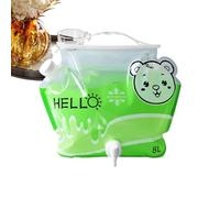 Contenedor de agua grande | 8 L plegable con asa reutilizable | Bolsa de agua suave para actividades al aire libre - Senderismo camping caza picnic playa casa fiesta té café jugo