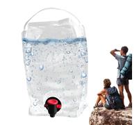 Contenedor De Agua Para Camping - Bolsas De Agua Plegables De 5,5 L Con Asa | Bolsos Al Aire Libre Herméticos Transparentes Del Almacenamiento, Uso Multifuncional Del Terraplén Fácil Que Hace Excursio