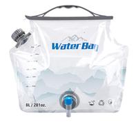 Contenedor de agua plegable con espiga, bolsa de agua para acampar de grado alimenticio de 8L/2.1galon, recipientes de almacenamiento portátiles con mango para al aire libre, mochila de senderismo
