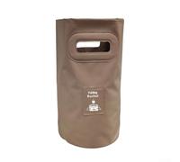 Contenedor de agua plegable resistente para acampar al aire libre, pesca, picnic, viajes, lavado de coche y limpieza del hogar con borde de PVC reforzado (15 L caqui)