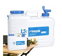 Contenedor de agua portátil - Jarra a prueba de fugas de 4 galones, gran depósito de agua con grifo y asa | Solución para beber para senderismo al aire libre, pesca, picnic, patio trasero,
