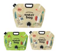 Contenedor de agua portátil para acampar, botella de agua plegable de 8 litros con boquilla, reutilizable, sin BPA, botella de agua de emergencia para senderismo al ai light yellow and green 2 piezas