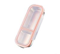 Contenedor de alimentos de acero inoxidable a prueba de fugas de 3 compartimentos con tapas seguras, perfecto para almacenamiento organizado de aperitivos y almuerzo, fácil de limpiar y reutilizable