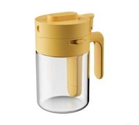 Contenedor de almacenamiento cuantitativo multifuncional para especias de cocina con sello hermético, mango conveniente y estante organizado para sal, azúcar y hierbas (amarillo)