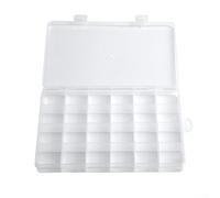Contenedor de almacenamiento de 24 compartimentos, caja organizadora de plástico transparente para hacer joyas, cuentas, accesorios de manualidades, píldoras de medicina, colección de artículos